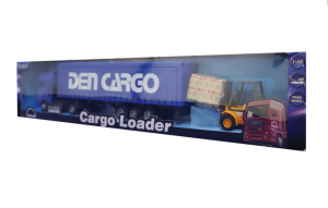 Kutulu Sürtmeli Forklift ve Mavi Konteynır Tır