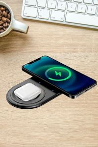 2si 1arada Kablosuz Saat,Kulaklık ve Telefon Hızlı Şarj Etme Aparatı