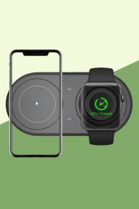 2si 1arada Kablosuz Saat,Kulaklık ve Telefon Hızlı Şarj Etme Aparatı