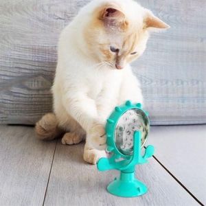 Vantuzlu Zilli İnteraktif Dönebilen Mama Kaplı Renkli Eğlenceli Eğitici Kedi Oyuncağı - Stokta Olan Renk Gönderilir