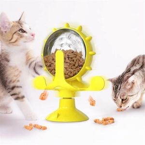 Vantuzlu Zilli İnteraktif Dönebilen Mama Kaplı Renkli Eğlenceli Eğitici Kedi Oyuncağı - Stokta Olan Renk Gönderilir