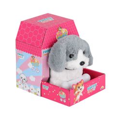 4247 Sesli Hareketli Peluş Köpek Gri 