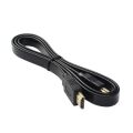 PowerMaster HK-25508 Düz Siyah 1.5 Metre Flat Yassı Gold Uçlu 19 Pin HDMI Kablo