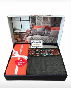 Cotton Box Folk Art Çift Kişilik Nevresim Takımı True Tarçın