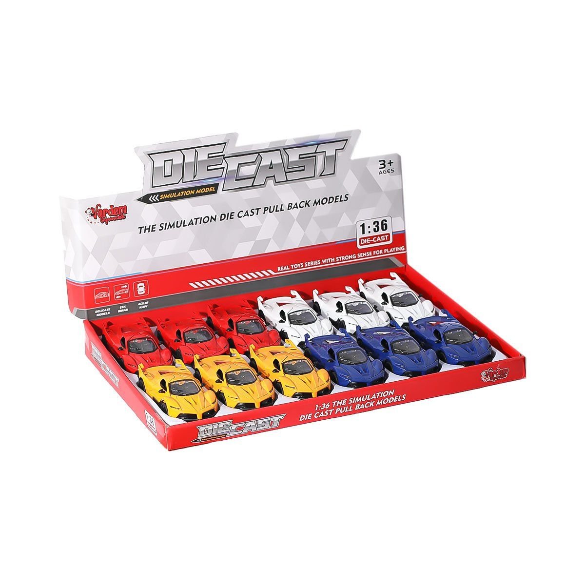 SR-1310-11-12-13 Çek Bırak Işıklı ve Müzikli Spor Araba 1:36  - 1 Adet Stokta Olan Gönderilir