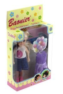 Baonier Mor Yedek Elbiseli Bebeğim
