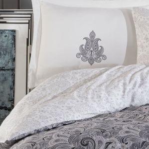 Hobby Çift Kişilik Saten Nevresim Mirabel Gri