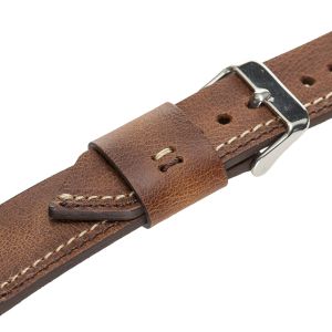 Apple Watch Uyumlu Deri Kordon 42-44-45mm Dikişli Taba