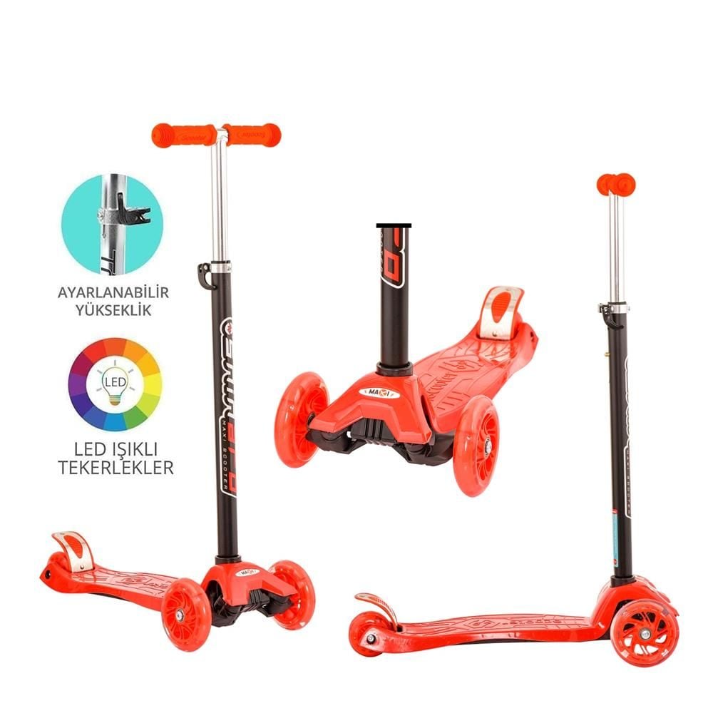 Kırmızı Twist Işıklı Scooter Kırmızı