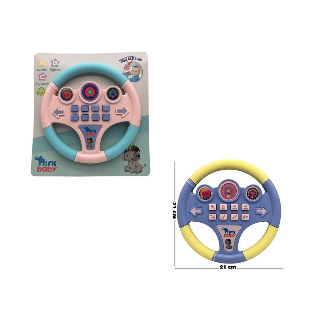 Nini Baby Direksiyon Eğitici Sesli Müzikli 21*21 Cm 8 Tuşlu Oyuncak Direksiyon - 1 Adet Stokta Olan Gönderilir