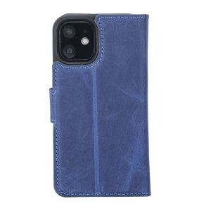 Apple iPhone 12 Mini Uyumlu Deri Cüzdanlı Kılıf G21 Mavi