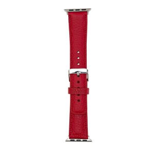 Apple Watch Uyumlu Deri Kordon 42-44-45mm ERC2 Kırmızı