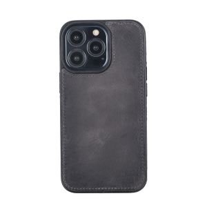 Apple iPhone 13 Pro Uyumlu Deri Cüzdanlı Kılıf VS4EF Gri