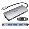 Philips SWR1607H/93 USB-C 5'i 1 Arada Hub - RJ45 Ethernet + 3 Port USB 3.0