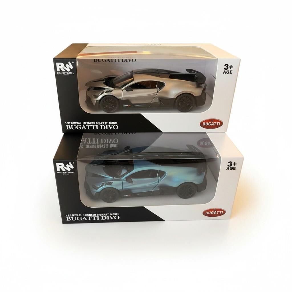 RW8332 1:32 BUGATTİ DİVO ÇEK BIRAK ARABA LİSANSLI METAL MODEL ARABA