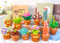 Building Block Flower 181 Parça Kaynana Topuzu Kaktüsü