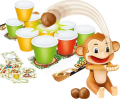 Maymun Kral Coconut Bardak Oyunu