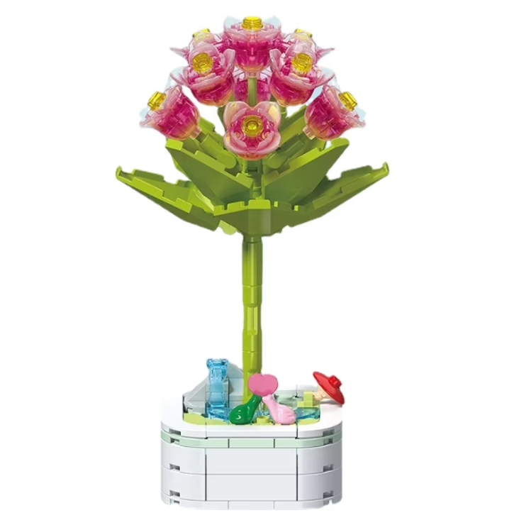 Building Block Flower 138 Parça Violet