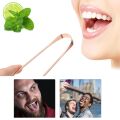 Bakır Oil Pulling Yağ Çekme Dil Plak Temizleme Aleti Dil Fırçası Sıyırıcı Dil Kaşığı