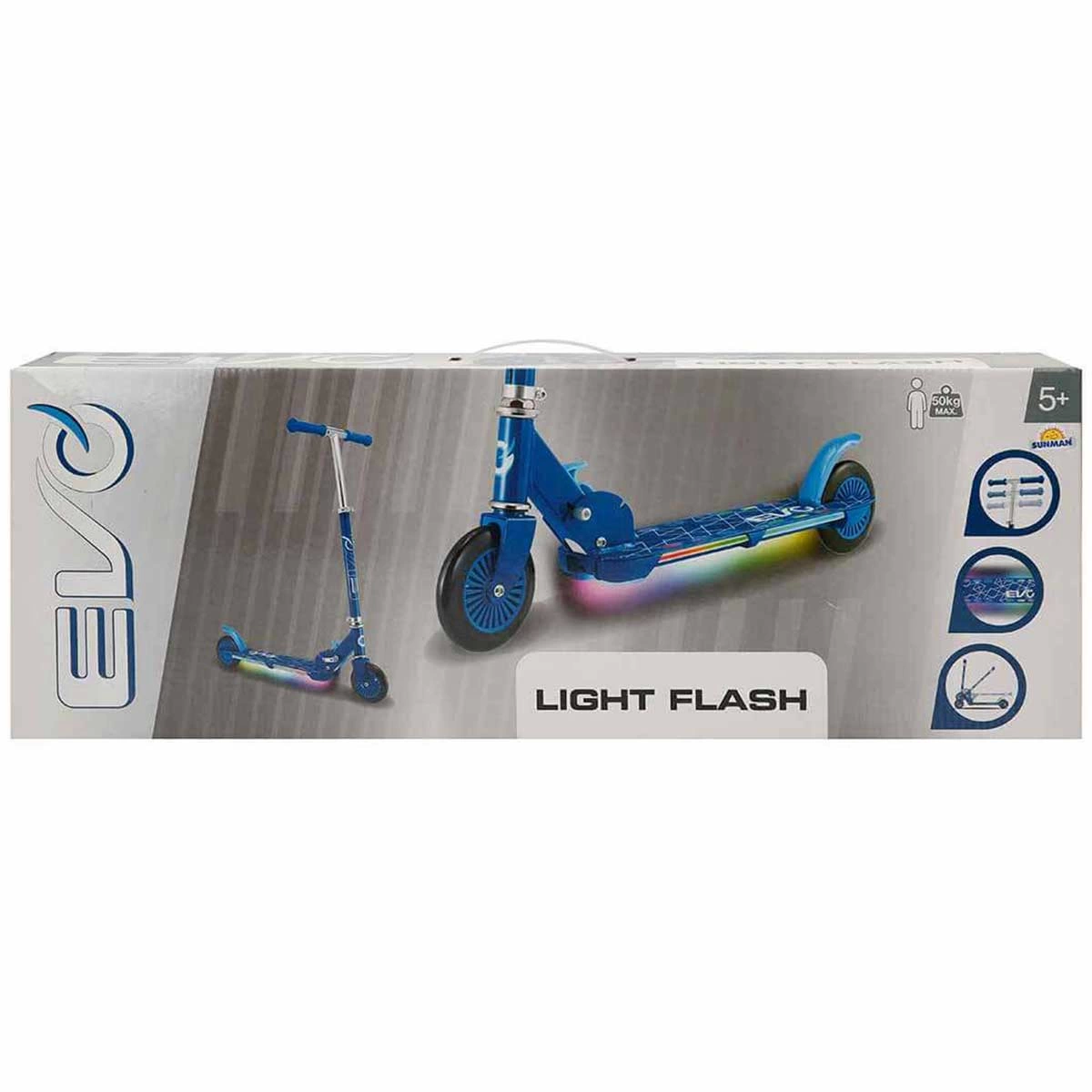 Evo 2 Tekerlekli Flash Işıklı Mavi Scooter - S00077661