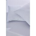 Nevresim Dünyası Basic Stripe Çift Kişilik Fitted Micro Saten Çarşaf ve 2 Yastık Kılıfı Beyaz