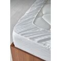 Nevresim Dünyası Basic Stripe Çift Kişilik Fitted Micro Saten Çarşaf ve 2 Yastık Kılıfı Beyaz