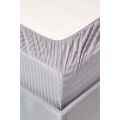Nevresim Dünyası Basic Stripe Çift Kişilik Fitted Micro Saten Çarşaf ve 2 Yastık Kılıfı Gri