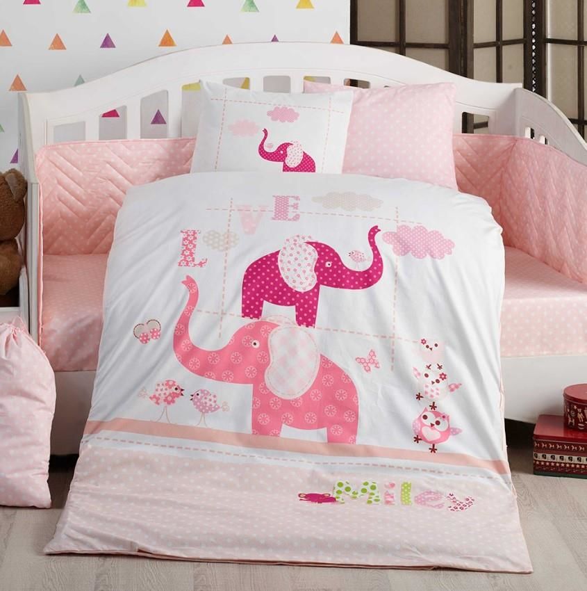 Hobby Pretty Pembe Poplin Bebek Nevresim Takımı