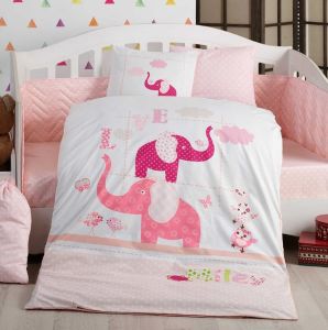 Hobby Pretty Pembe Poplin Bebek Nevresim Takımı
