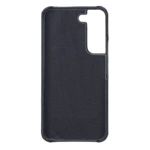 Samsung Galaxy S22 Uyumlu Deri Arka Kapak UJ RST1 Siyah