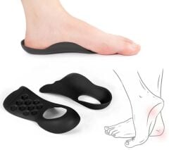 Esnek Düz Taban Düzeltici Topuk Yastığı Siyah veya Beyaz Gönderilir