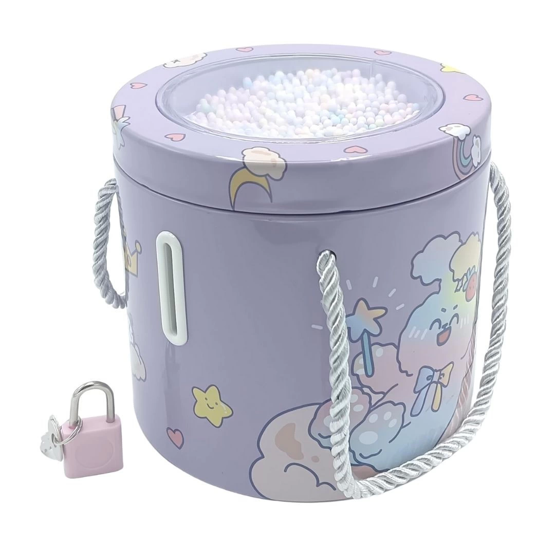 Kilitli Metal Yuvarlak Kumbara - S-258