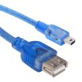 Powermaster Usb 5 Pin Erkek-Usb Dişi 30 Cm Şeffaf iPod Kablosu