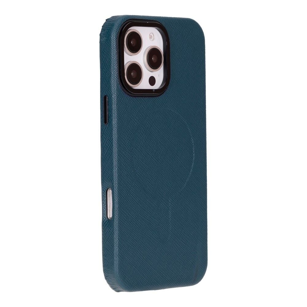 Apple iPhone 16 Pro uyumlu, Hakiki Deri, El Yapımı Kılıf, Yeşil