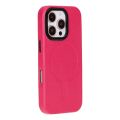 Apple iPhone 16 Pro uyumlu, Hakiki Deri, El Yapımı Kılıf, Pembe