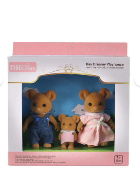Bay Dreamy 3 lü Fare Ailesi Figür Seti