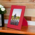 Gerçek Deri Masaüstü Fotoğraf Çerçevesi, 22x17cm (15x10 foto) Kırmızı