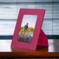 Gerçek Deri Masaüstü Fotoğraf Çerçevesi, 22x17cm (15x10 foto) Pembe