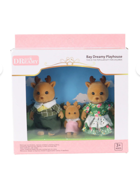 Bay Dreamy 3 lü Ren Geyiği Ailesi Figür Seti