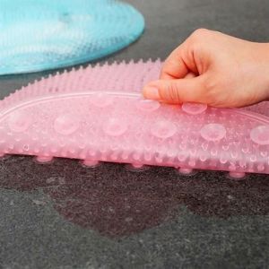 Silikon Fırçalı Banyo Masaj Matı ve  Ayaklar için Topuk Masaj Paspası -1 Adet Stokta Olan Renk Gönderilir