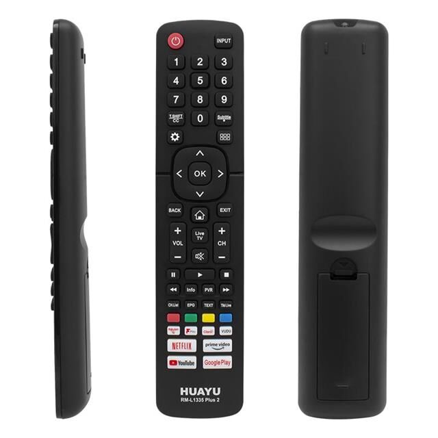 Huayu RM-L1335 Plus2 Hısense Netflıx-Prıme-Youtube-Rakuten-Google Play-Vudu Tuşlu Lcd Led Tv Kumandası