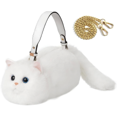 B&D Kedi El Çantası Beyaz