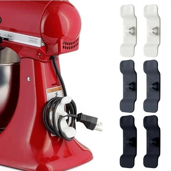 6\'lı Pratik Kablo Toparlayıcı Yapışkanlı Klips Mutfak Air Fryer Kettle Kahve Tost Makinası