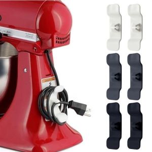 6\'lı Pratik Kablo Toparlayıcı Yapışkanlı Klips Mutfak Air Fryer Kettle Kahve Tost Makinası