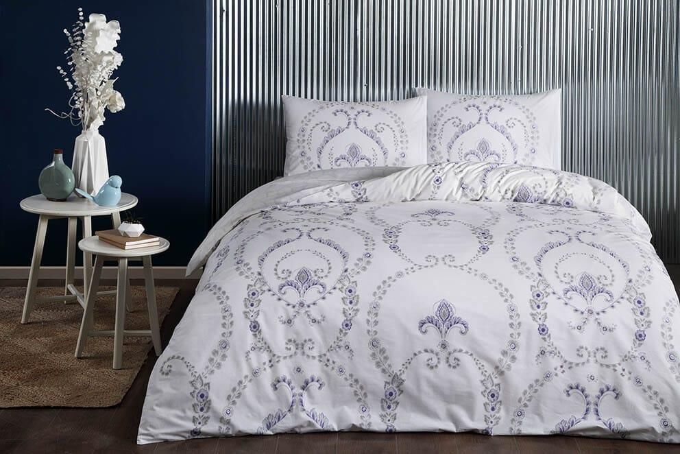 Taç Çift Kişilik Ranforce Nevresim Takımı Astra Mor