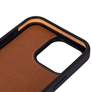 Apple iPhone 16 Pro uyumlu, Hakiki Deri, El Yapımı, Cüzdanlı Kılıf, Antik Kahve