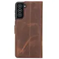 Galaxy S21 Plus Uyumlu Manyetik Hakiki Deri Cüzdan Kılıf ,Cüzdan Taşımaya Son, Kredi Kart Yuvalı