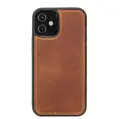 iPhone 12 Mini Uyumlu Manyetik Hakiki Deri Cüzdan Kılıf ,Cüzdan Taşımaya Son, Kredi Kart Yuvalı