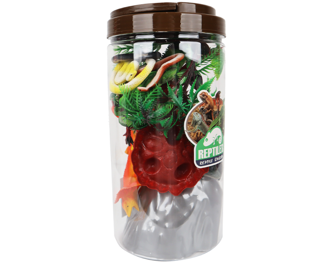 Tüpte Aksesuarlı Sürüngen Hayvan Seti 10 lu