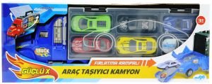 Fırlatma Rampalı Araç Taşıyıcı Mavi Kamyon
